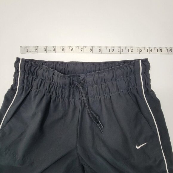 Nike Womens Capri Cropped Running Pants Size Medium Black White Gym Jogging - Picture 11 of 13